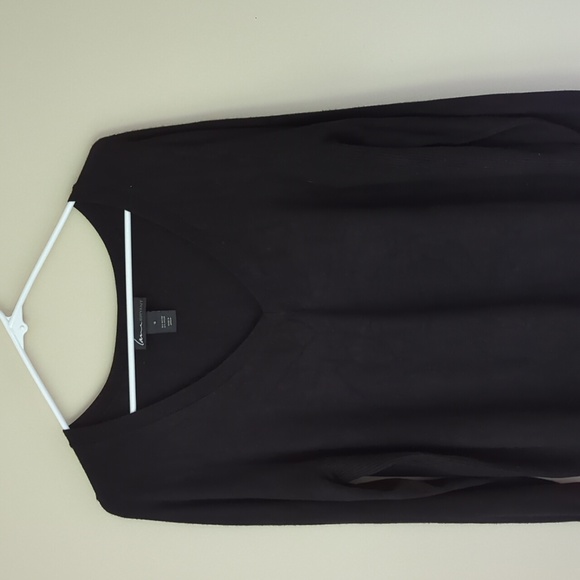 Lane Bryant V Neckline Ribbed Accent Sweater 16 Black - Picture 5 of 12